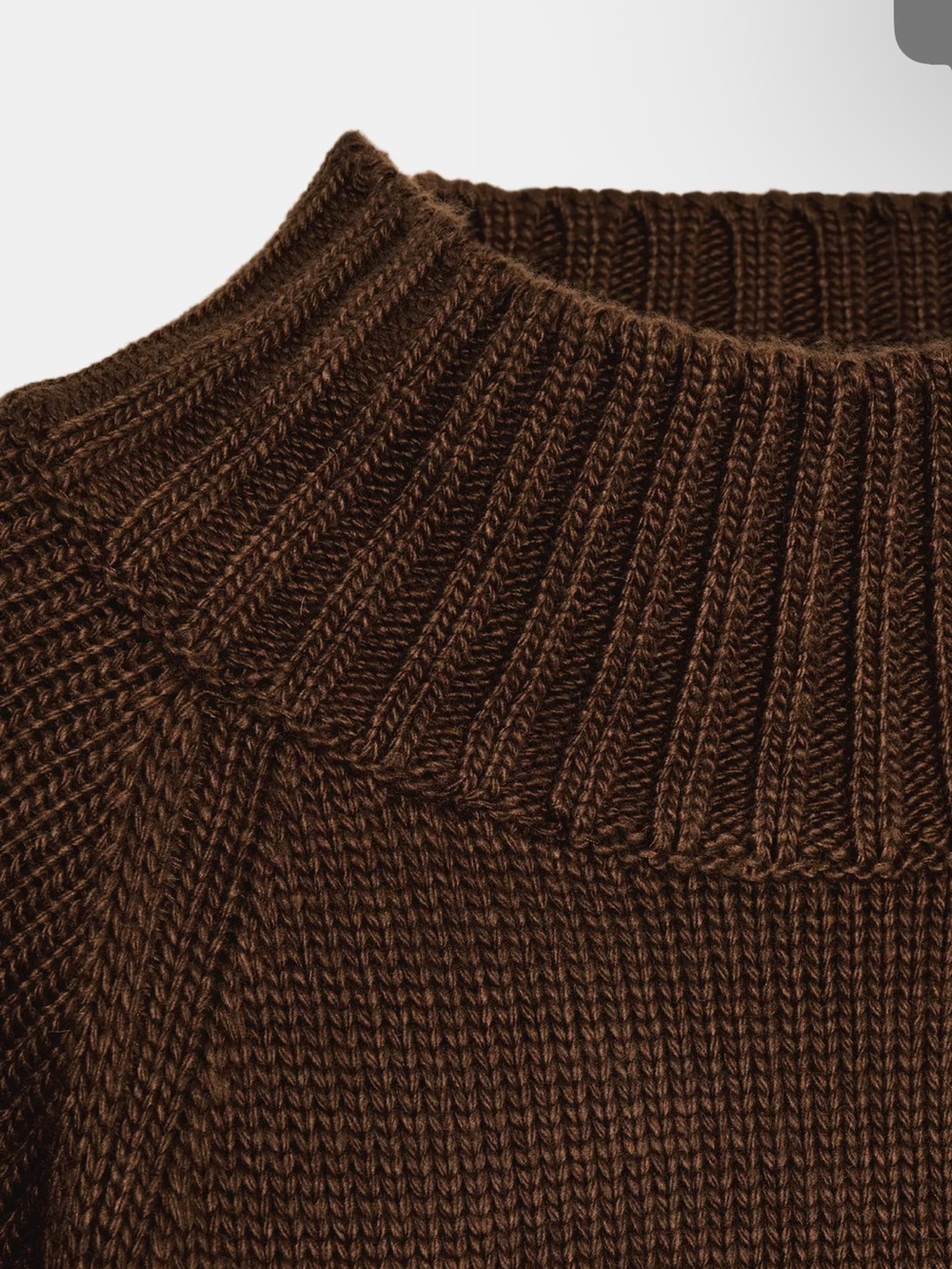 Zara Dark Brown Wide-Sleeve Short Sweater